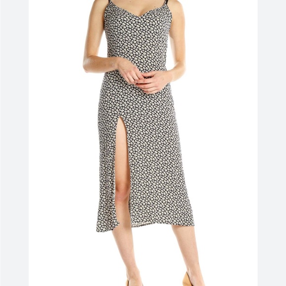 Reformation blue floral classic midi slip dress size 0 EUC - Picture 5 of 6